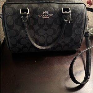 Coach Black and Gray Signature Satchel